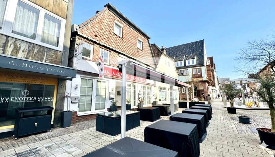 Wohn Gewerbe Ensemble mit 6 neuwertigen Apartments + Restaurant in Traumlage - Frontansicht